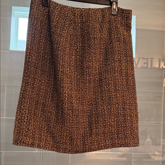 Cato Dresses & Skirts - Cato Brown Tweed Pencil Skirt with Subtle Gold Threading